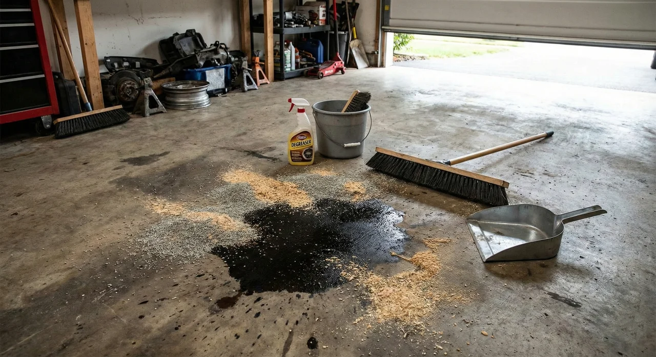 limpiar aceite motor en el suelo guia practica